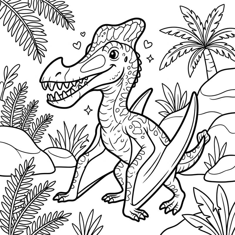 Embark on a thrilling prehistoric adventure with this charming Dsungaripterus coloring page, specially designed to captivate young artists aged 4-8. This friendly flying dinosaur is ready to soar off the page with your imaginative color choices.