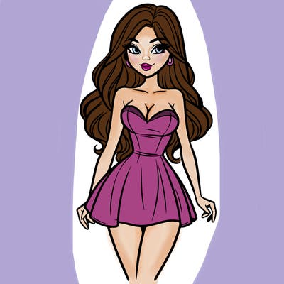 beautiful woman mini dress realistic