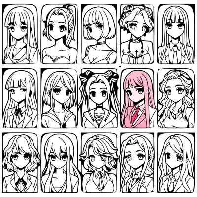 girls that look diffrent anime