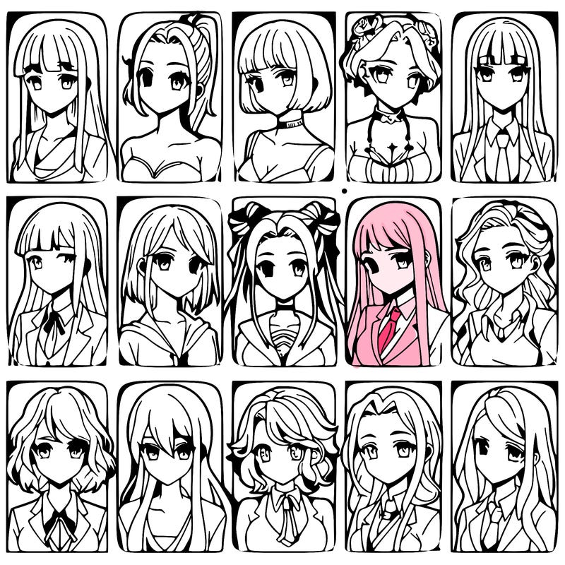 girls that look diffrent anime