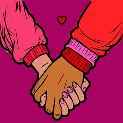 two holding hand one girl hand and one boy hand