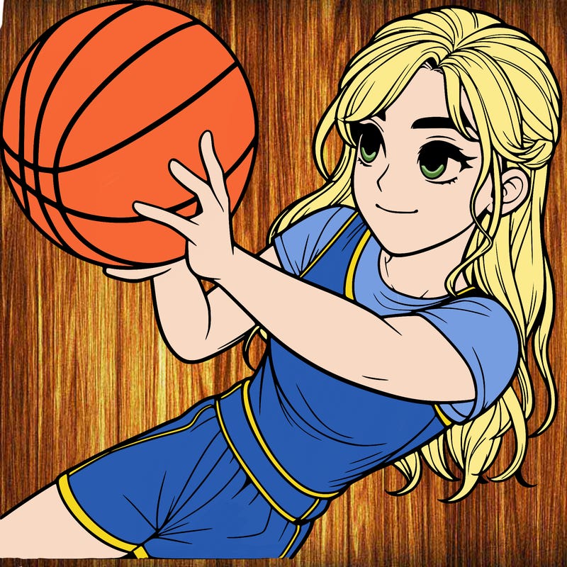 realistic girl playing basketball