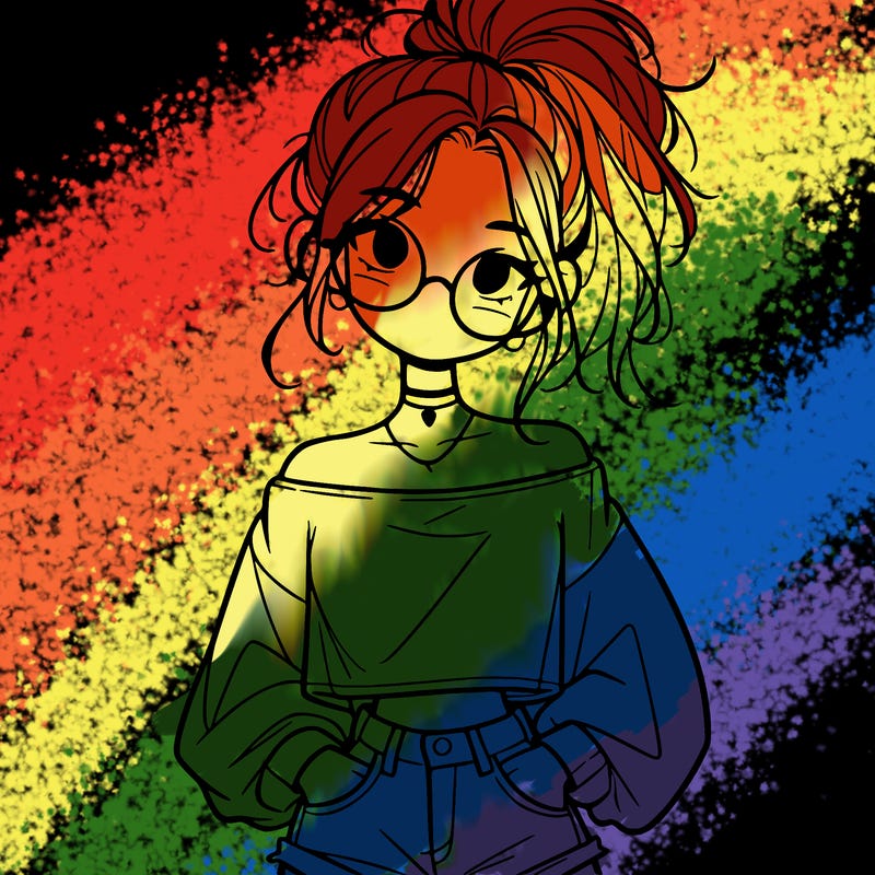 girl with a messy ponytail glasses a baggy crop top and jean shorts