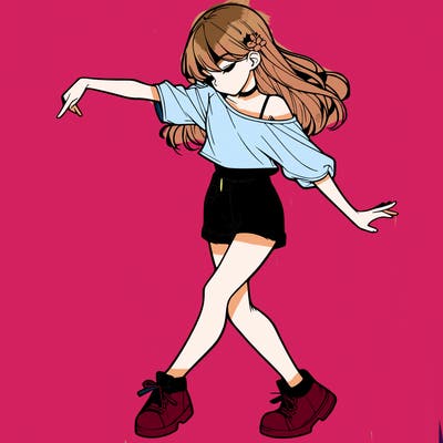 realistic girl danceing