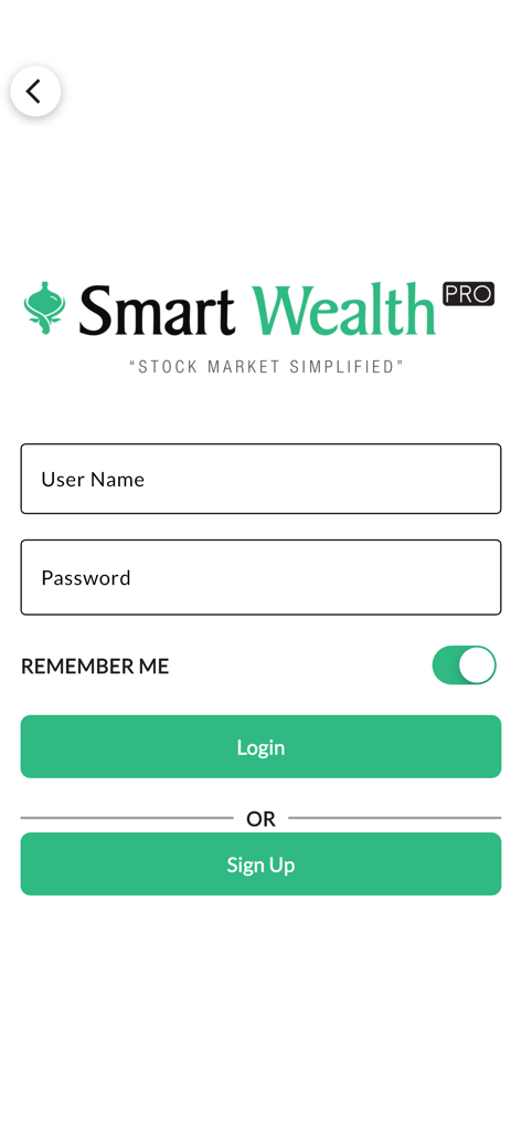 Smart Wealth Pro - Smart Wealth Pro login and sign up screen