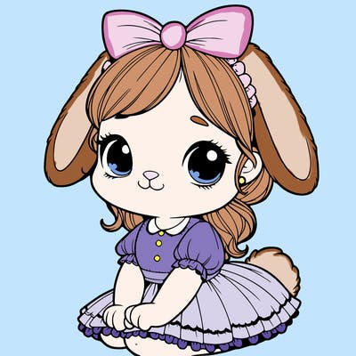 cute easter bunny girl realistic