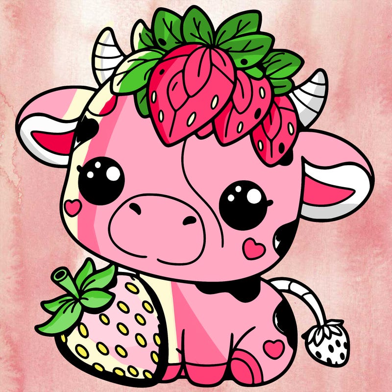 cute strawberry cow
