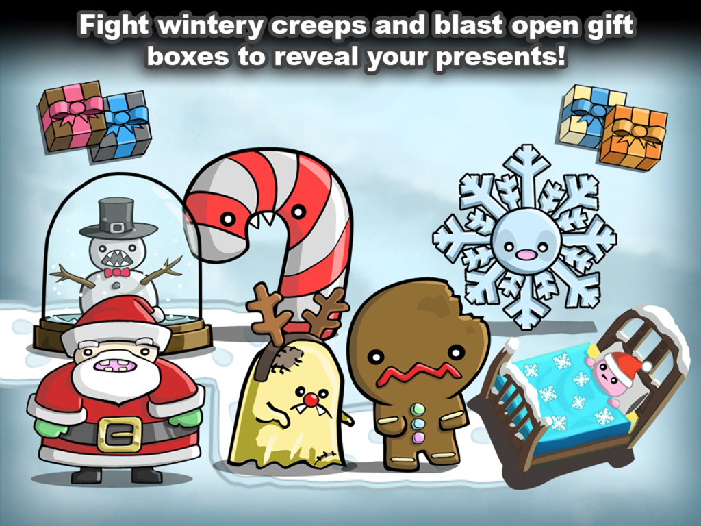 The Creeps! HD - Un gruppo di personaggi mostruosi a tema invernale tra cui un fantasma di Babbo Natale e un omino di pan di zenzero da The Creeps HD