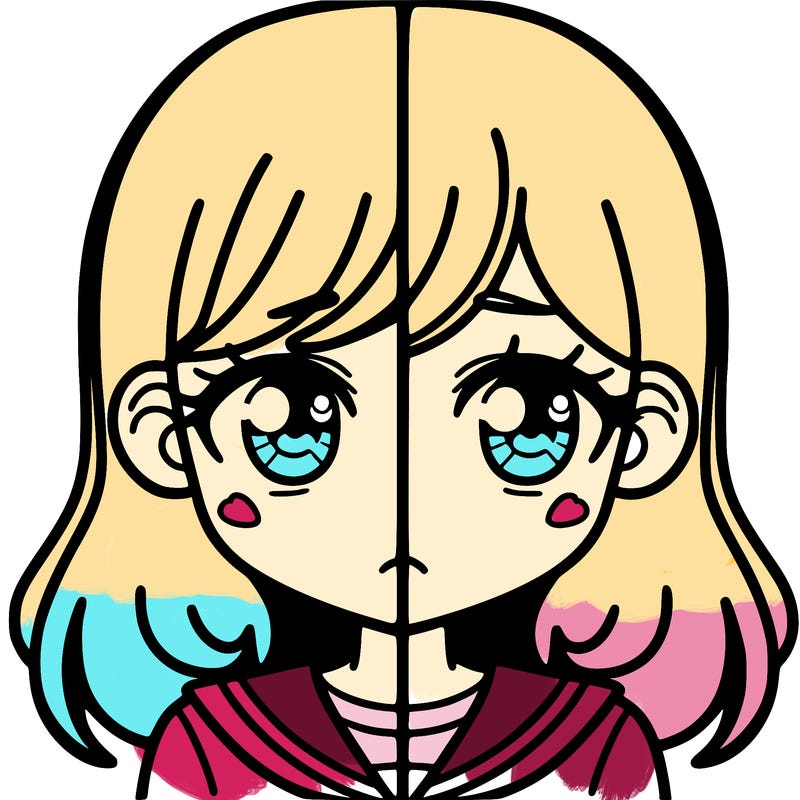 a split of a girl