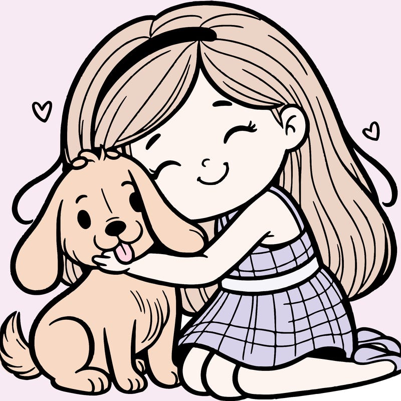 girl hugging her dog
