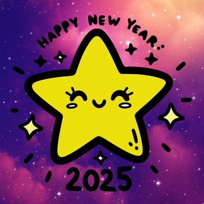 happy new year 2025 star wish