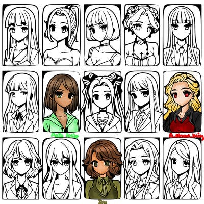 girls that look diffrent anime