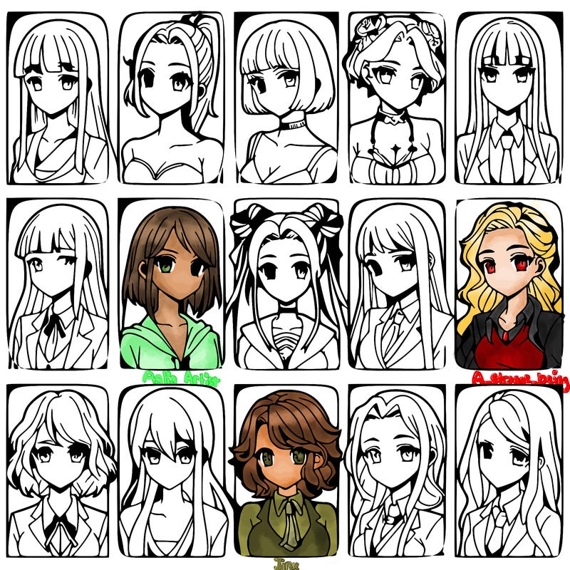 girls that look diffrent anime