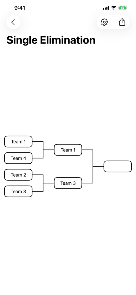 Bracket Builder - A single elimination tournament bracket in the Bracket Builder app