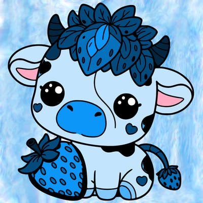 cute strawberry cow