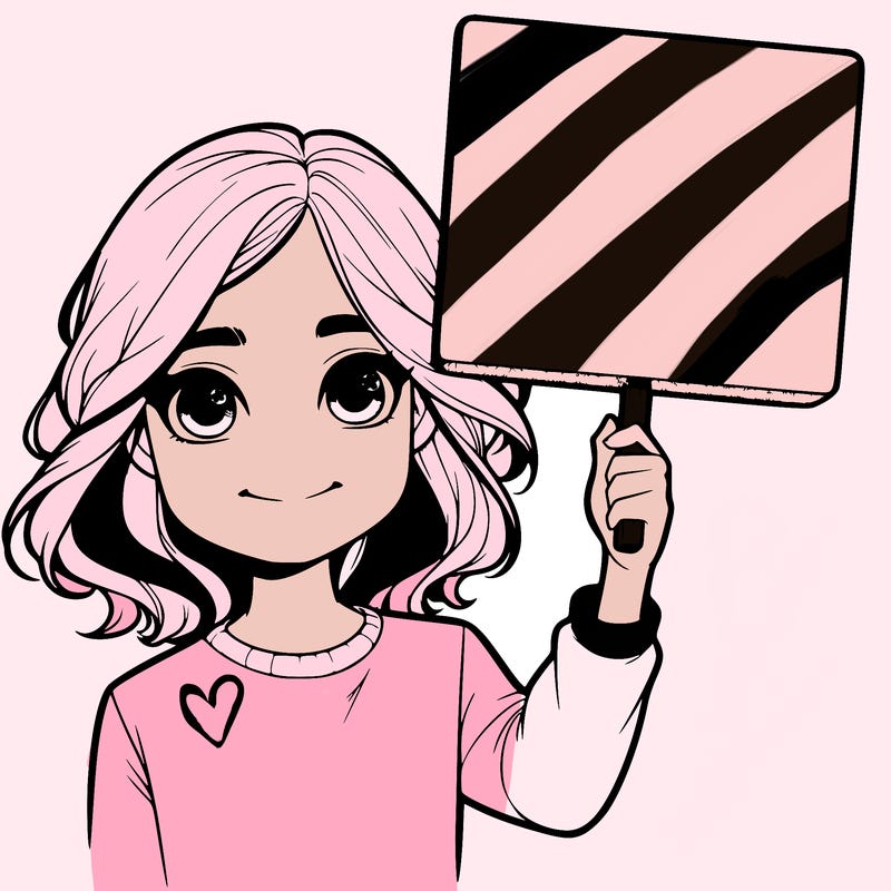 realistic girl holding up a sign