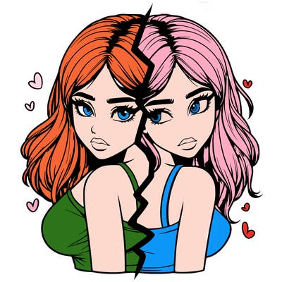 realistic girl split