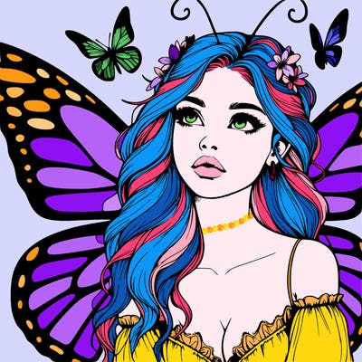butterfly fairy realistic girl
