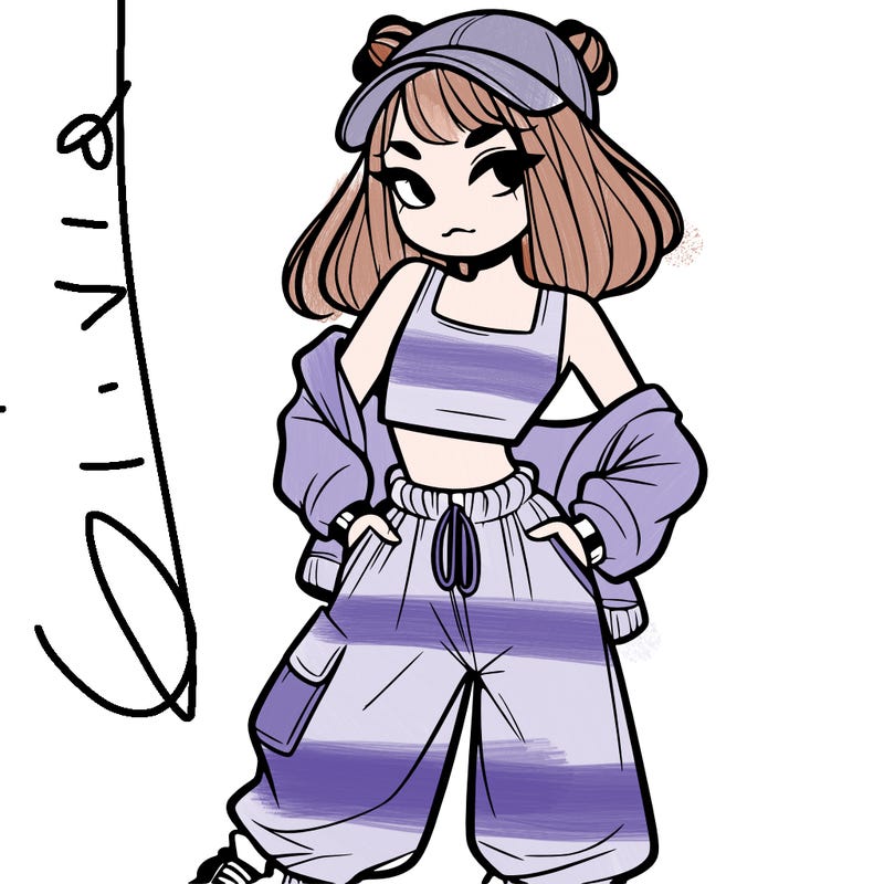 girl in crop top and baggy pants