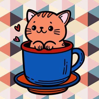 a  cat in a cup