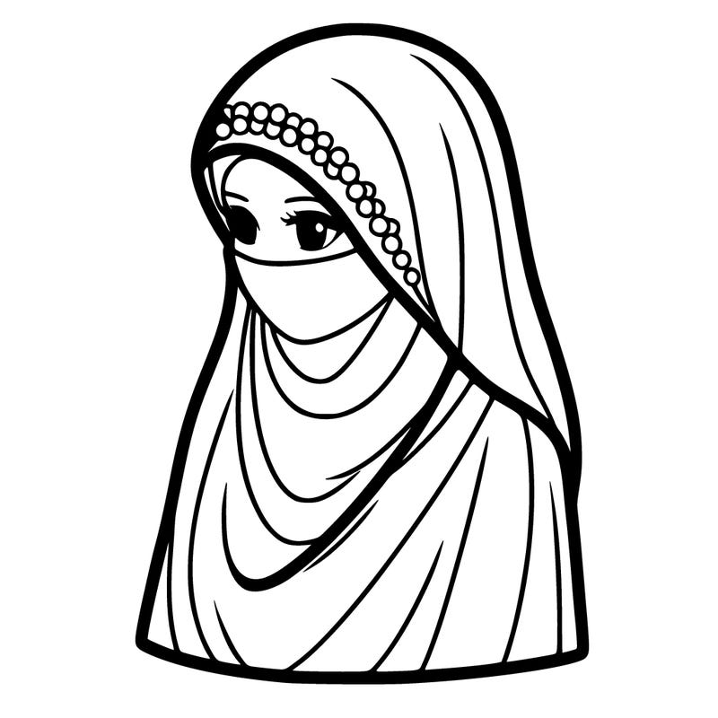 a veiled woman