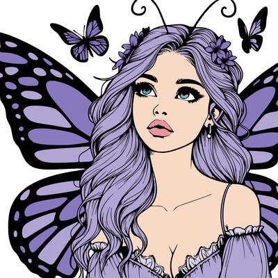 butterfly fairy realistic girl