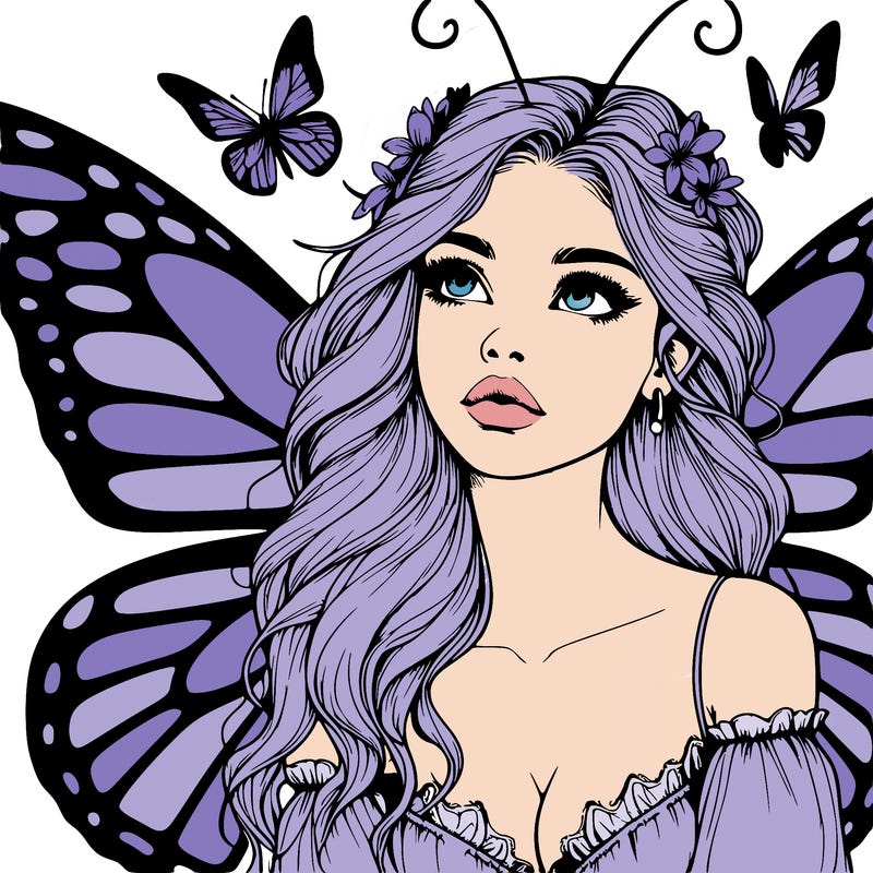 butterfly fairy realistic girl