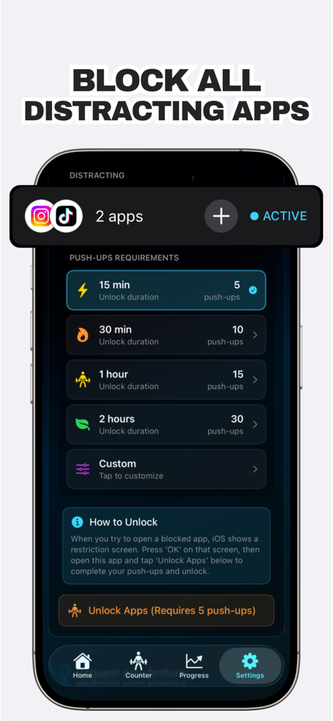 Push Up Time – App Blocker - Health & Fitness App | MWM