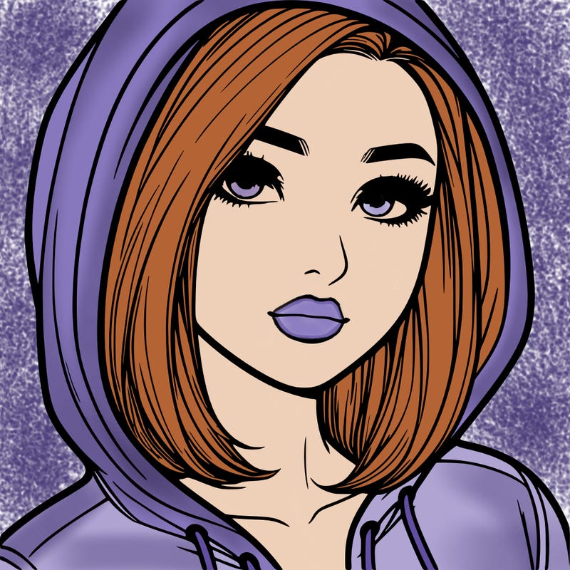 realistic adult girl with hoodie on