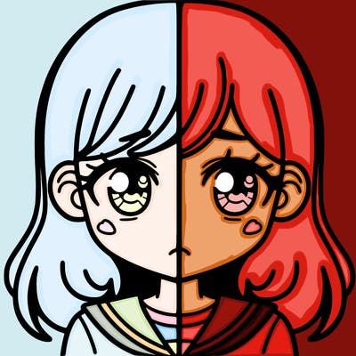 a split of a girl