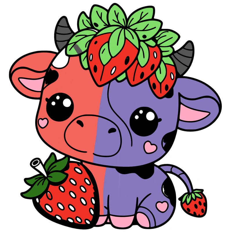 cute strawberry cow