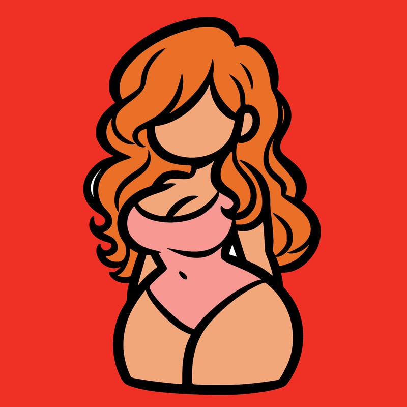 curvy woman with hair