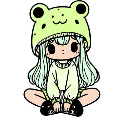 a girl wearing a frog hat and some frog socks
