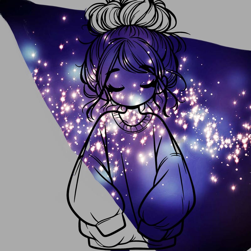 girl with baggy sweatshirt and messy bun