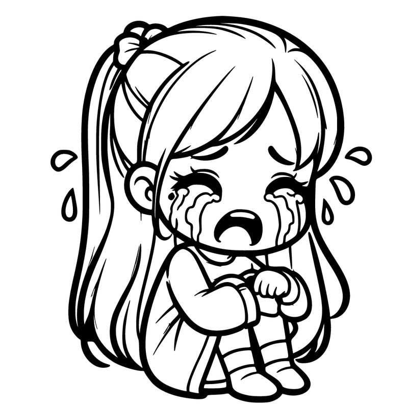a girl crying