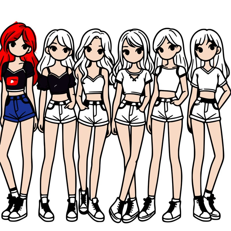 a group of girls wearing crop tops and shorts