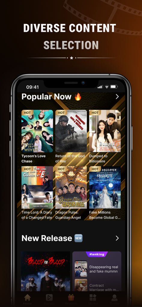 Prime Drama - Prime Drama app interface showcasing a diverse selection of popular micro drama series titles