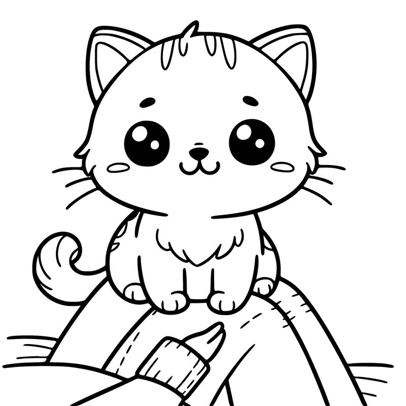 cute cat sitting on the owners lap