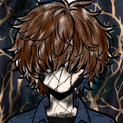 manga boy fluffy hair covering his eyes