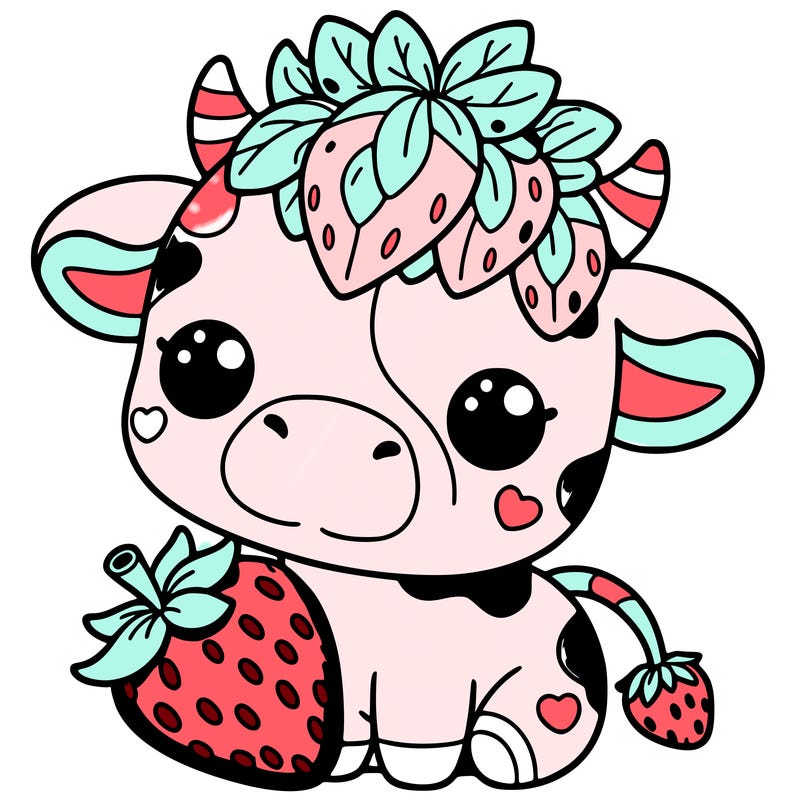cute strawberry cow