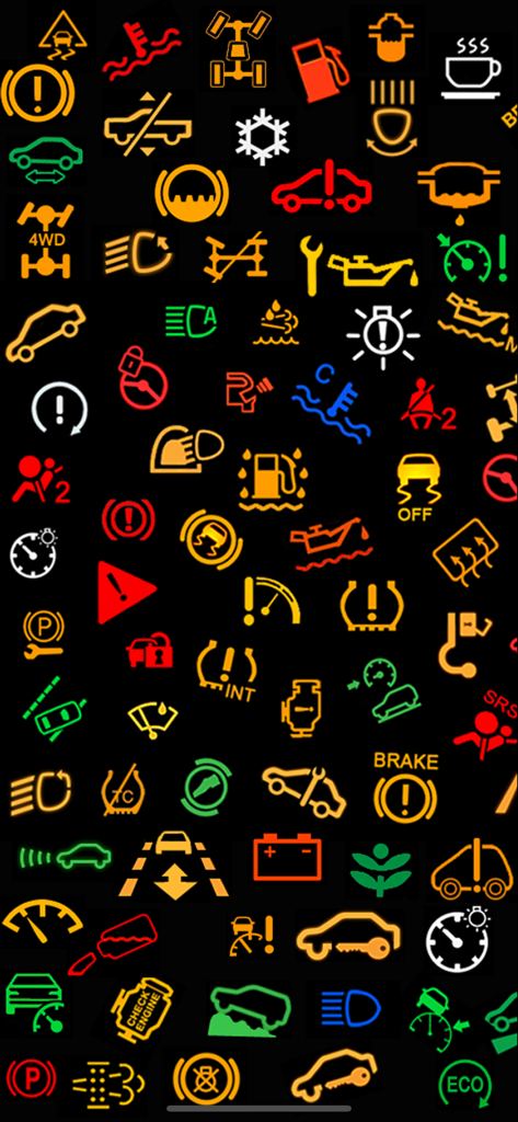 Land Rover Warning Lights Info - Ein umfassendes Raster farbiger Warnleuchten-Symbole und -Symbole für das Land Rover Armaturenbrett