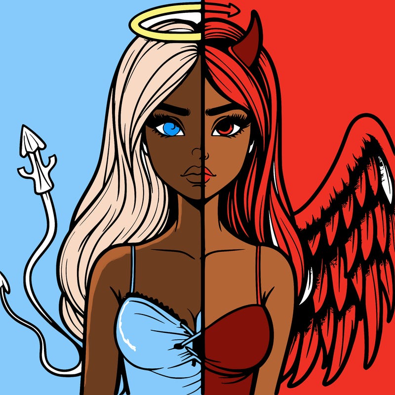 devil vs angel realistic girl