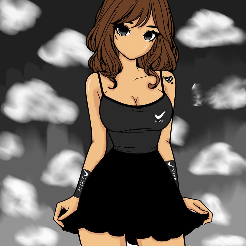 realistic girl in short dress