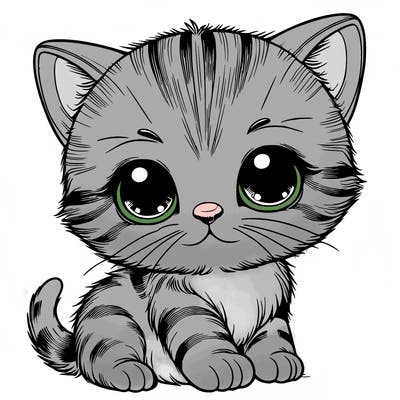 realistic a cute baby kitten