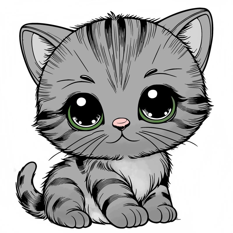 realistic a cute baby kitten