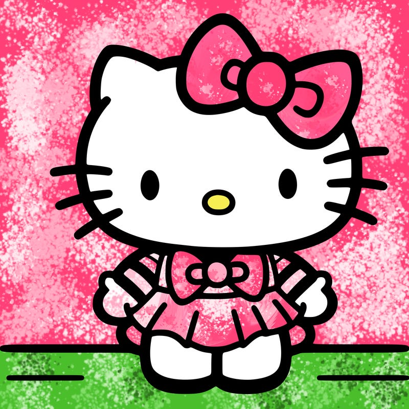 hello kitty in a bow dress