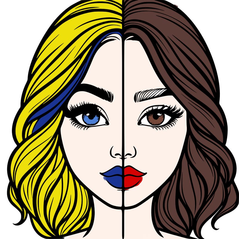 realistic girl split half