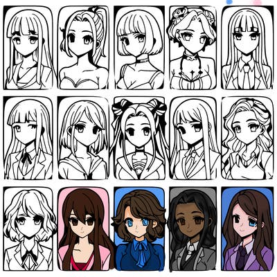 girls that look diffrent anime