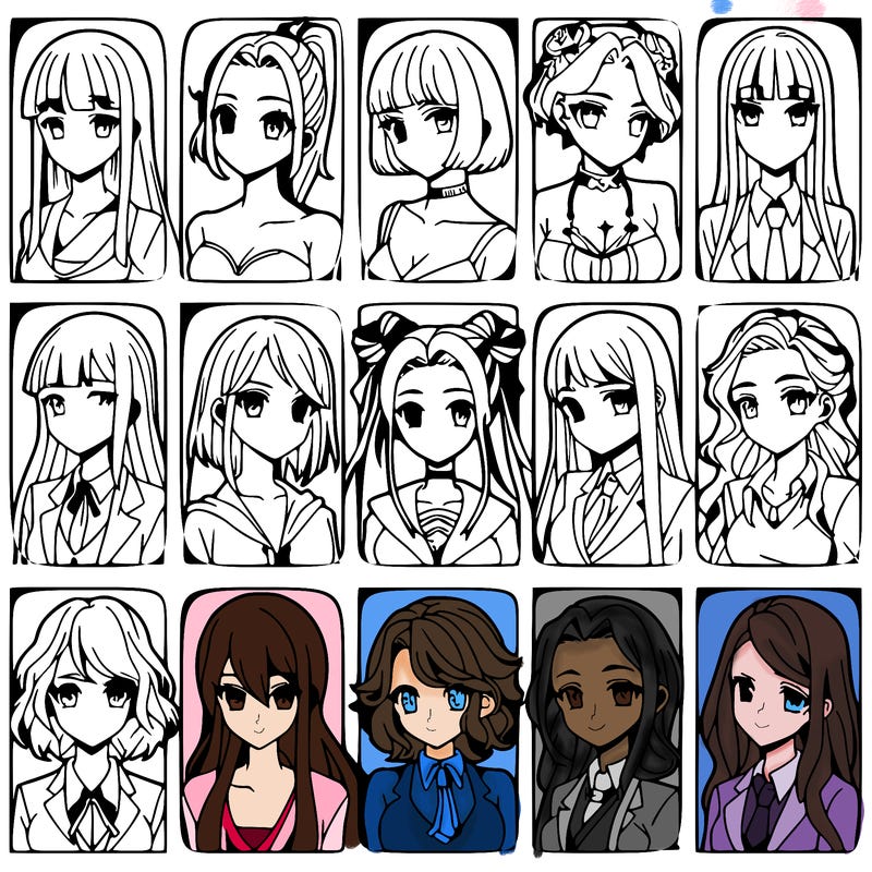 girls that look diffrent anime