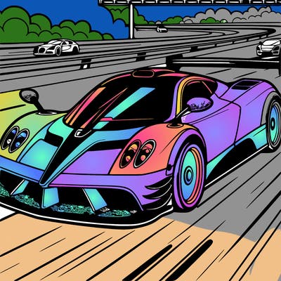 pagani zonda speeding down a highway background